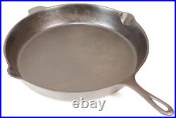 Vintage Lodge 3-Notch No 14 Cast Iron Skillet Restored Condition c1950s