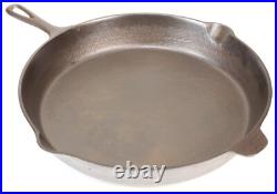 Vintage Lodge 3-Notch No 14 Cast Iron Skillet Restored Condition c1950s