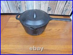 Vintage Lodge 5SP Cast Iron Deep Fryer/Saucepan with lid