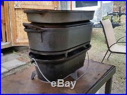 Vintage Lodge Cast Iron Grill 3060 Deep Fish Fryer 3093 Lid 3052D Shallow Fryer