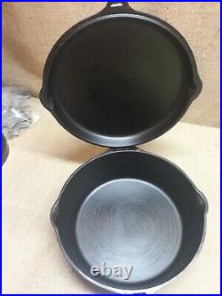 Vintage Lodge Cast Iron Hammered Finish 4 in 1 Double Skillet