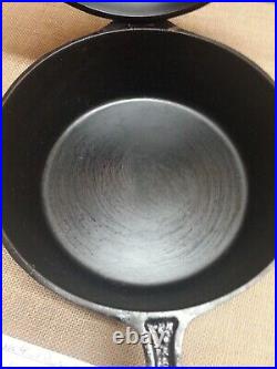 Vintage Lodge Cast Iron Hammered Finish 4 in 1 Double Skillet