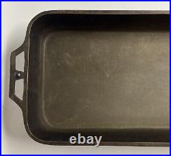 Vintage Lodge Cast Iron Rectangular Fish Fryer Roaster Pan Handled