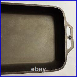 Vintage Lodge Cast Iron Rectangular Fish Fryer Roaster Pan Handled