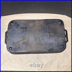 Vintage Lodge Cast Iron Roaster Fish Fryer Pan 21 x 11 USA Large Heavy READ