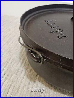 Vintage Lodge Discontinued #14 Shallow Cast Iron Camp/3 legged Dutch Oven