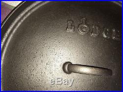 Vintage Lodge Discontinued Model #14 Shallow Camp Dutch Oven, Cleaned & Seasoned