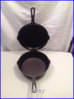 Vintage Lodge Hammered 4in1 Combination Cooker Cast Iron Hinged Lid