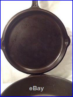 Vintage Lodge Hammered 4in1 Combination Cooker Cast Iron Hinged Lid