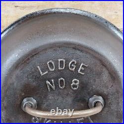 Vintage Lodge No. 8 Cast Iron Self Basting Skillet Lid Antique RARE