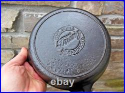 Vintage Lodge Pork Trunz Stores #5 Cast Iron Skillet Pan 1 Notch Advertising