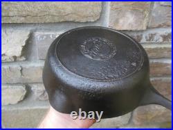 Vintage Lodge Pork Trunz Stores #5 Cast Iron Skillet Pan 1 Notch Advertising