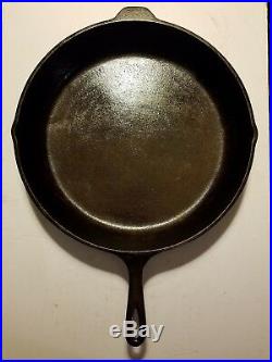 Vintage Lodge SK #14 Cast Iron Skillet 3 Notch Heat Ring LID COVER campfire cook