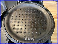 Vintage Lodge Sk #14 Cast Iron Skillet 3 Notch Heat Ring With #14 LID U. S