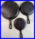 Vintage Lot of 3 Wagner Ware Cast Iron Skillets Made In USA / USED