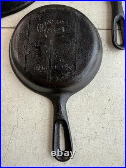Vintage Lot of 3 Wagner Ware Cast Iron Skillets Made In USA / USED