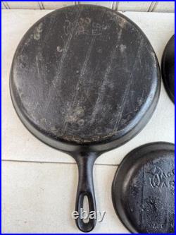 Vintage Lot of 3 Wagner Ware Cast Iron Skillets Made In USA / USED