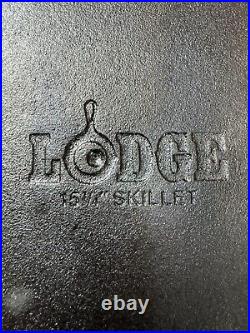 Vintage Massive Lodge 15-1/4 Cast Iron Skillet USA D 14SK