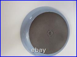 Vintage NOS Le Creuset 11.5 Blue Enamel Cast Iron Fry Pan Skillet Wood Handle