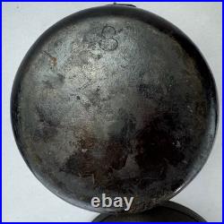 Vintage No. 8 Cast Iron Dutch Oven with 5-Ring Lid Milled Smooth Interior