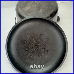 Vintage No. 8 Cast Iron Dutch Oven with 5-Ring Lid Milled Smooth Interior