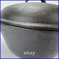 Vintage No. 8 Cast Iron Dutch Oven with 5-Ring Lid Milled Smooth Interior