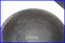 Vintage OLD Wagner Arc Logo No. 7 Cast Iron Skillet withHeat Ring Sits Flat