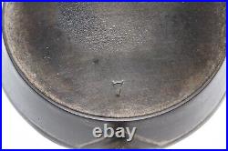 Vintage OLD Wagner Arc Logo No. 7 Cast Iron Skillet withHeat Ring Sits Flat