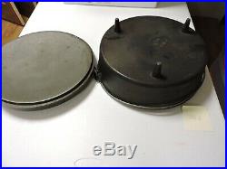 Vintage RARE Lodge 14 CO Cast Iron Shallow Camp Dutch Oven Pot made in USA