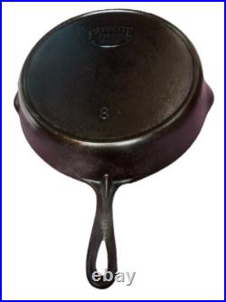 Vintage Rare Favorite Piqua Ware #8 A Cast Iron Skillet Frying Pan USA Lays Flat