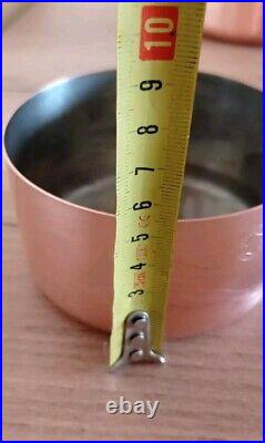 Vintage Set Of 5 Heavy Copper Saucepan Pots MADE IN FRANCE with Iron Handles