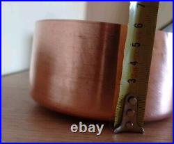 Vintage Set Of 5 Heavy Copper Saucepan Pots MADE IN FRANCE with Iron Handles