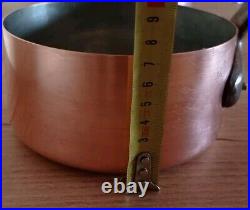 Vintage Set Of 5 Heavy Copper Saucepan Pots MADE IN FRANCE with Iron Handles