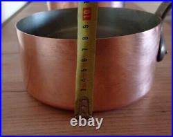 Vintage Set Of 5 Heavy Copper Saucepan Pots MADE IN FRANCE with Iron Handles