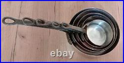 Vintage Set Of 5 Heavy Copper Saucepan Pots MADE IN FRANCE with Iron Handles