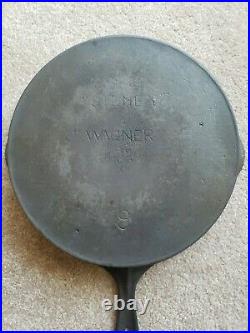 Vintage Sidney Wagner #9 Center Logo Cast Iron Skillet Circa 1897-1903