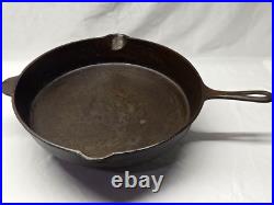 Vintage Unmarked #14 Cast Iron Skillet 14.75 Early BSR Or Atlanta Stove Works