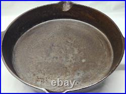 Vintage Unmarked #14 Cast Iron Skillet 14.75 Early BSR Or Atlanta Stove Works