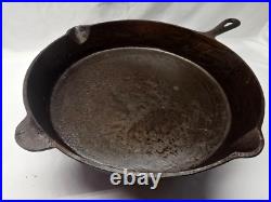 Vintage Unmarked #14 Cast Iron Skillet 14.75 Early BSR Or Atlanta Stove Works