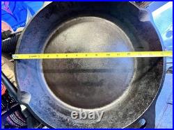 Vintage Unmarked 15.25 Cast Iron Skillet 14.2 Lbs. Inset Heat Ring Vintage Unmarked 15.25 Cast Iron Skillet 14.2 Lbs. Inset Heat Ring