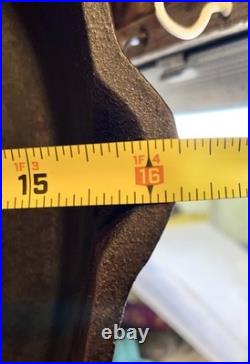 Vintage Unmarked 15.25 Cast Iron Skillet 14.2 Lbs. Inset Heat Ring