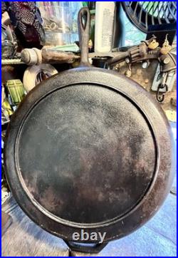 Vintage Unmarked 15.25 Cast Iron Skillet 14.2 Lbs. Inset Heat Ring