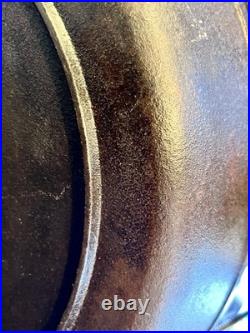 Vintage Unmarked 15.25 Cast Iron Skillet 14.2 Lbs. Inset Heat Ring