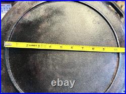 Vintage Unmarked 15.25 Cast Iron Skillet 14.2 Lbs. Inset Heat Ring