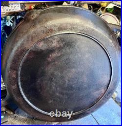 Vintage Unmarked 15.25 Cast Iron Skillet 14.2 Lbs. Inset Heat Ring Vintage Unmarked 15.25 Cast Iron Skillet 14.2 Lbs. Inset Heat Ring