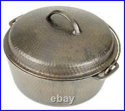 Vintage Unmarked Hammered No 8 Cast Iron Dutch Oven Restored Condition