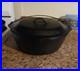 Vintage Unmarked Lodge #12 Cast Iron Dutch Oven With Lid- Great Camping Pot