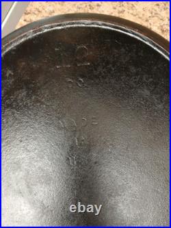 Vintage Unmarked Lodge #12 Cast Iron Dutch Oven With Lid- Great Camping Pot