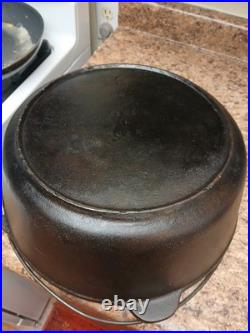 Vintage Unmarked Lodge #12 Cast Iron Dutch Oven With Lid- Great Camping Pot