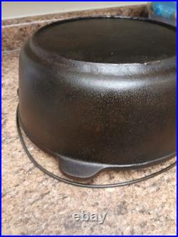 Vintage Unmarked Lodge #12 Cast Iron Dutch Oven With Lid- Great Camping Pot